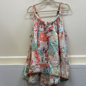 Paper Lace Colorful Women's L patchwork Spaghetti strap top